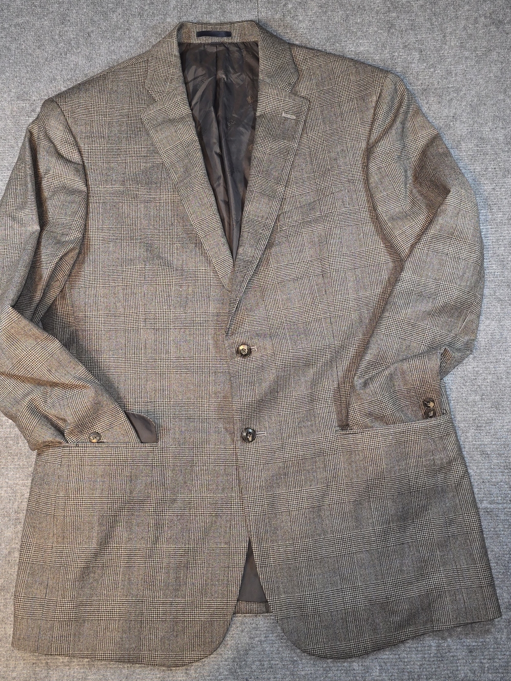 Jos A Bank 1905 Tailored Fit Brown Glen Plaid Blazer Sport Coat